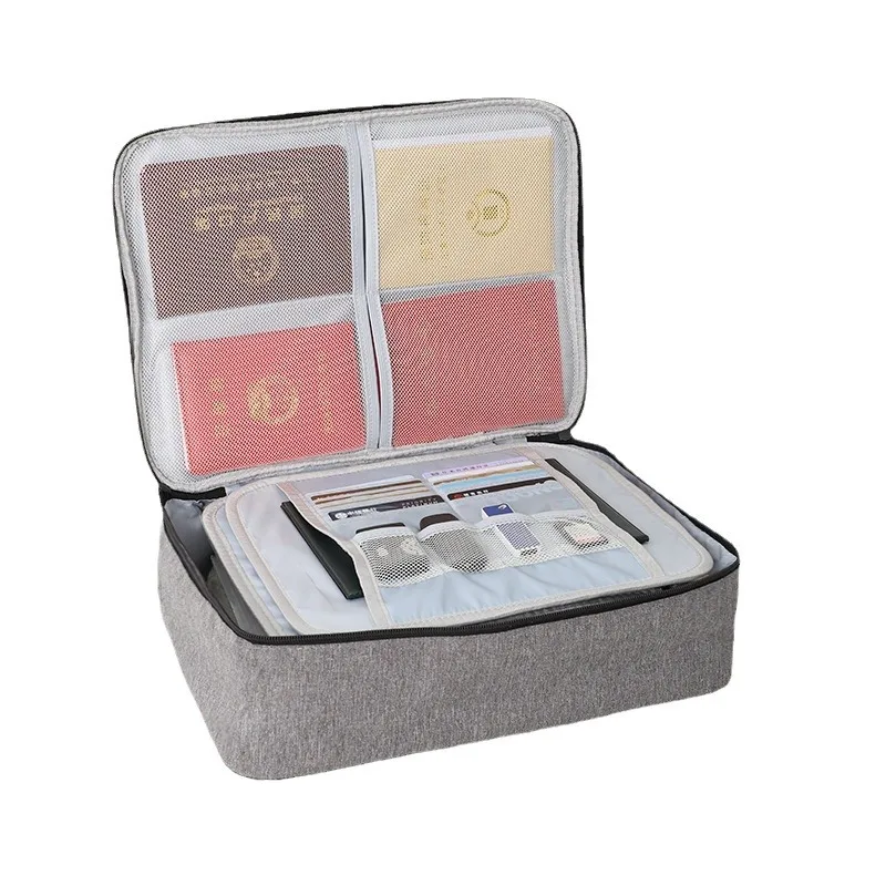 2 Layers Document Storage Bag Multifunctional Waterproof File Organizer Large Capacity Storage Bag With Password Lock