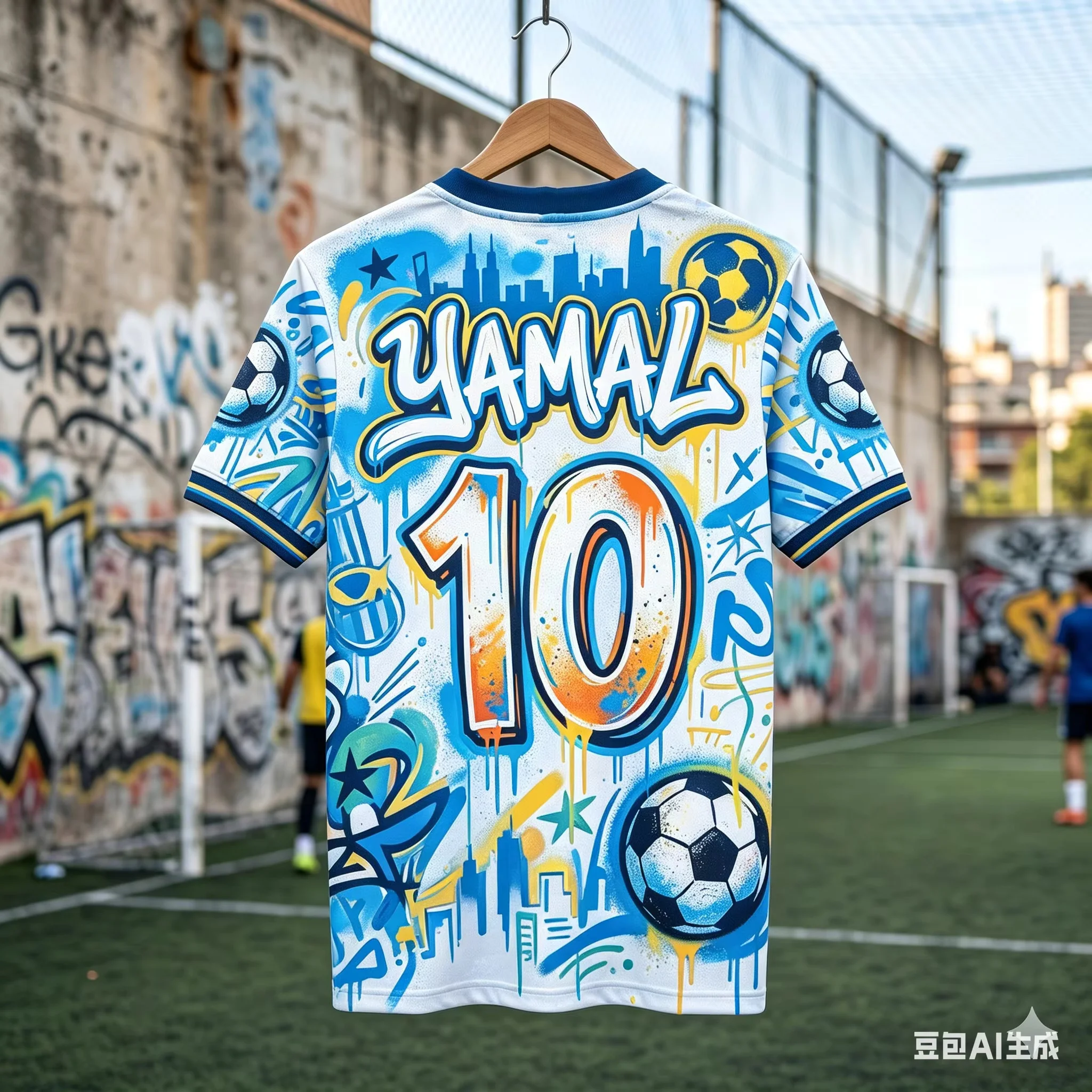 New Unisex #Yamal #10 Graffiti Street Art Football Soccer T Shirt Breathable   Sportswear Training Fan Tee FamilyMatching - view 4