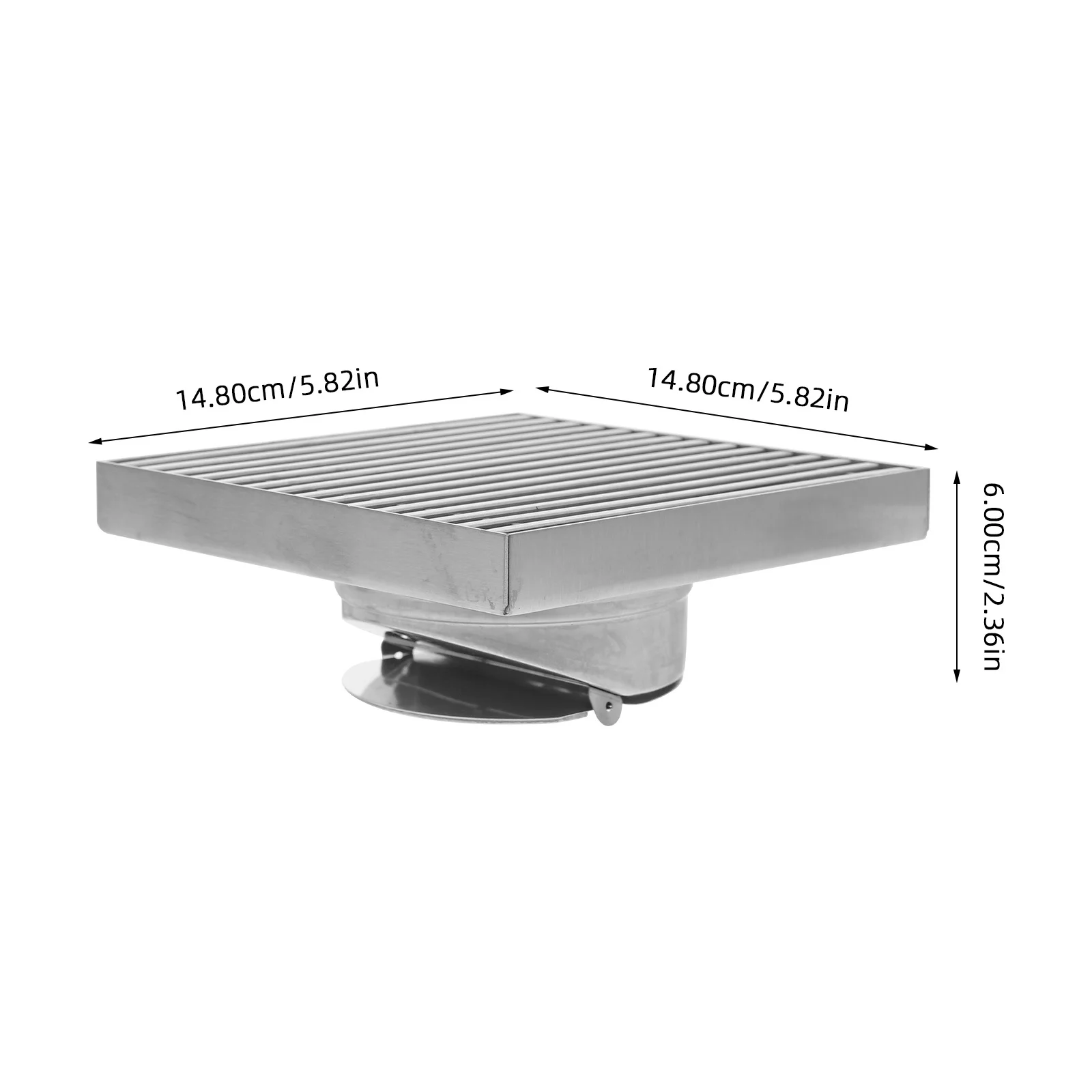 قطر كبير من الفولاذ المقاوم للصدأ لتصريف الأرضية الخارجية، تصميم شريط صلب، غطاء تصريف حديقة الفناء، صر التقاط الشعر