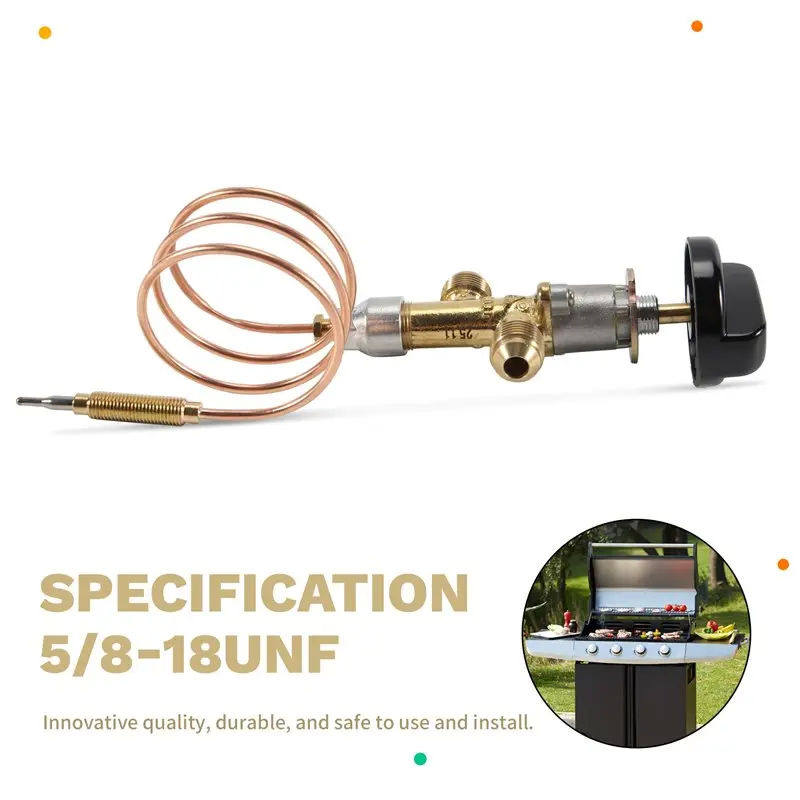 X09A Low Pressure Gas LPG Fireplace Failure Safety Control Valve Kit Gas Heater Thermocouple Replacement 5/8-18UNF
