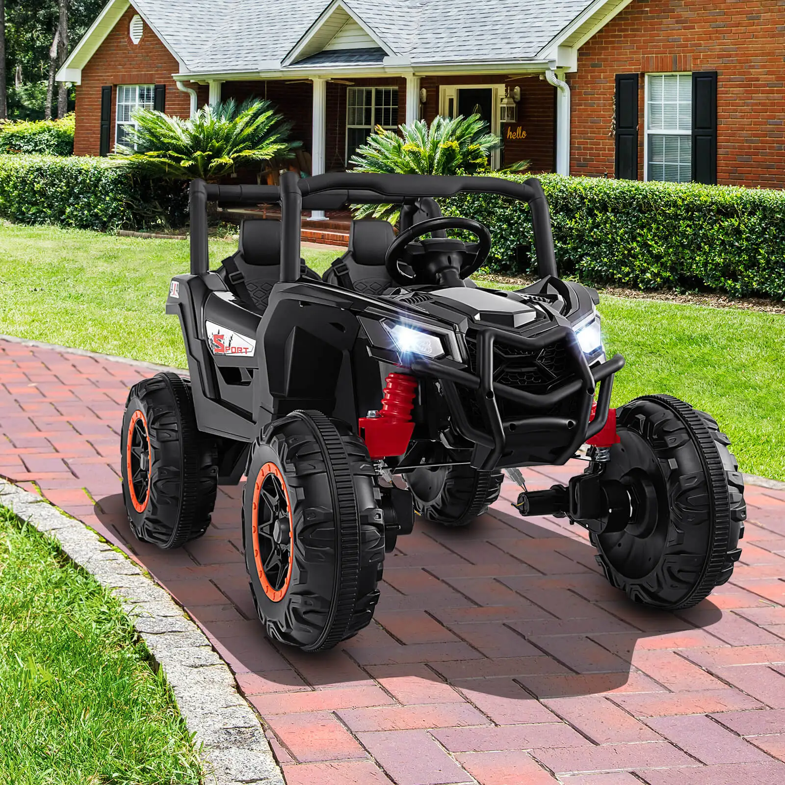 UTV pour enfants avec moteur injuste, télécommande, haute et basse vitesse, 24V, 4x100W