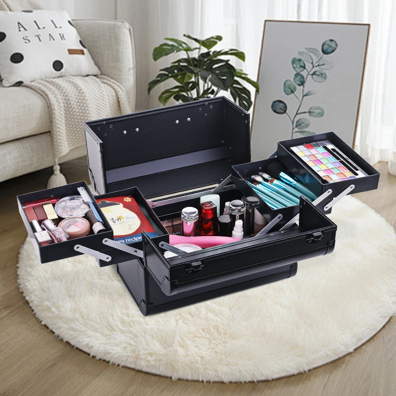 Cosmetics Box Portable Professional Cosmetic Bag Suitcases Large Capacity Women Travel Makeup Bags