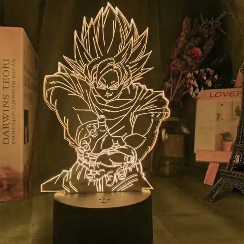 Dragon Ball LED Night Light Anime Super Saiyan Son Goku Vegeta 3d Mini Touch Night Table Lamp Manga Christmas Gifts For Friends