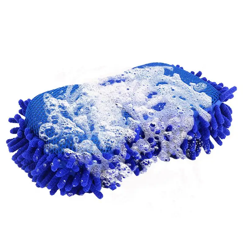 blue Microfiber Car Washer Sponge Cleaning Car Care Detailing Brushes Washing Towel Auto Gloves Styling Accessories