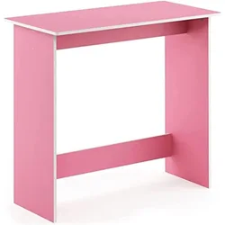 Mesa de estudio simplista, color rosa, 15,5 pulgadas x 31,5 pulgadas x 29,75 pulgadas