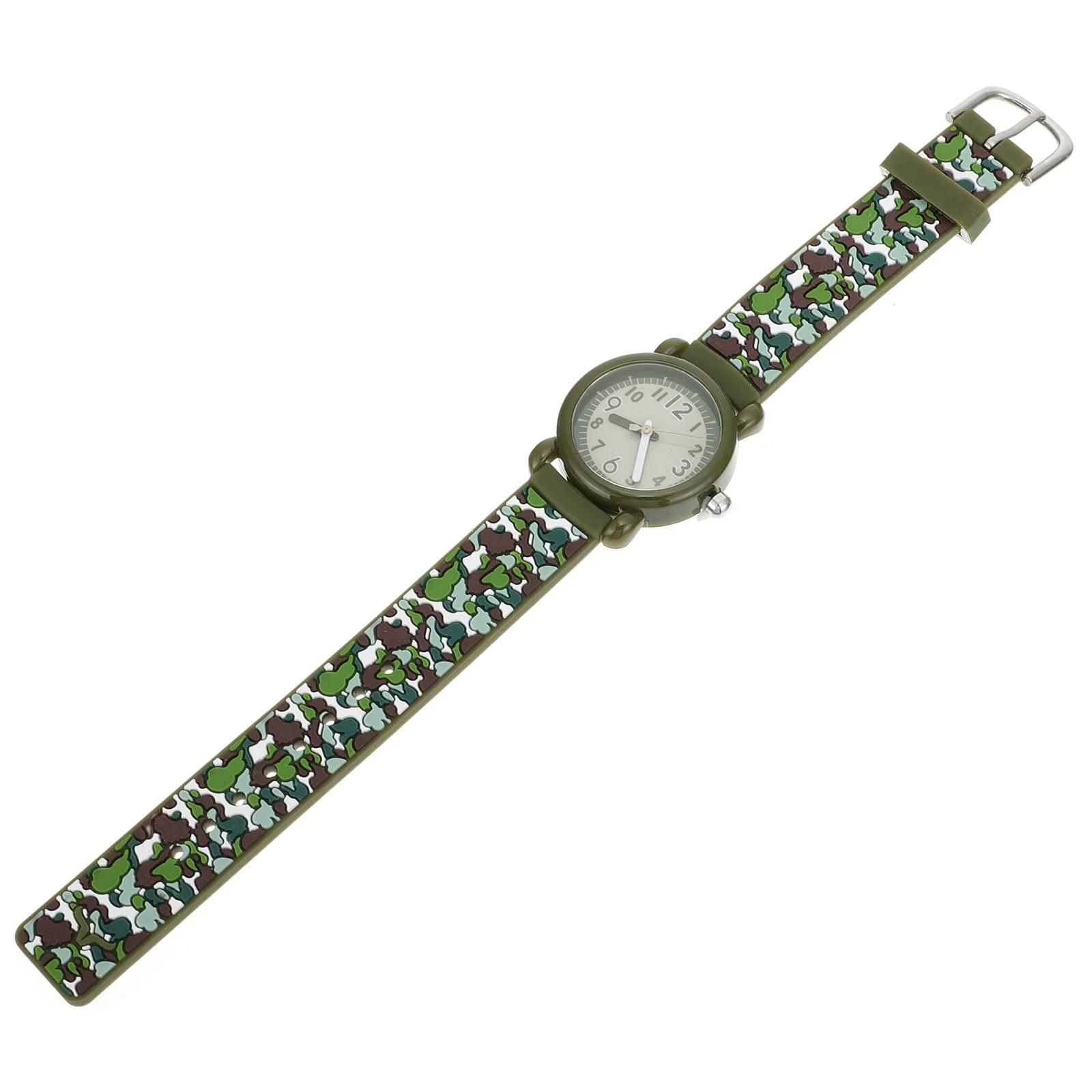 1 قطعة ساعة مقاومة للماء تصميم مموه حزام قابل للتعديل قرص واضح ساعة متينة هدية رائعة لـ