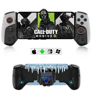 Mobile Game Controller with RGB Heatsink for iPhone/Android/PC/Switch/Apple Arcade MFi Games with Customized Keys TURBO