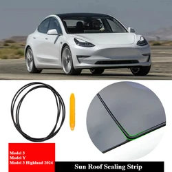 Sun Roof Sealing Strip For Tesla Model Y Model 3 Highland 2024 2023 Windshield Sunroof Seal Noise Reduction Waterproof Anti-Dust