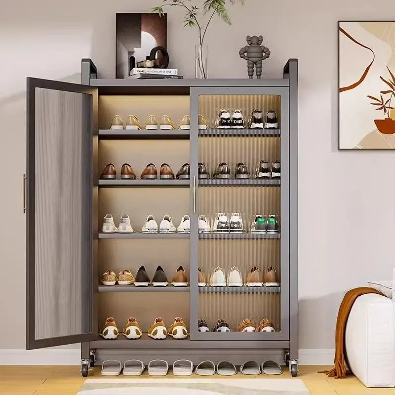 for Steel Shoe Cabinet Multi-layer Locker Entrance Home Large Capacity Storage Metal Dust-proof Shoe Rack