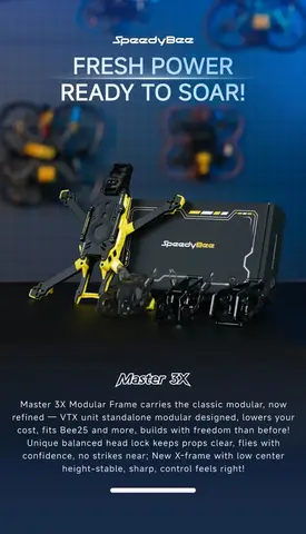 SpeedyBee Master 3X Modular Frame 3-3.6 Inch 171mm 87g Lightweight FPV Drone for Freestyle Racing