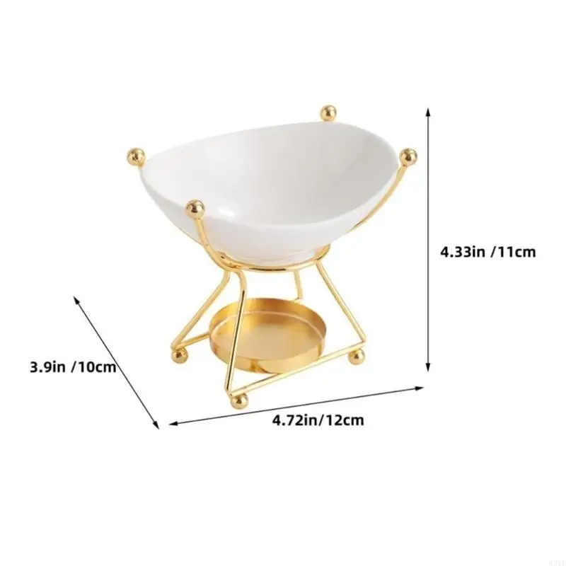Cerámica resistente calor quemadores aceite metal soporte color verde azulado aromas estufa difusor