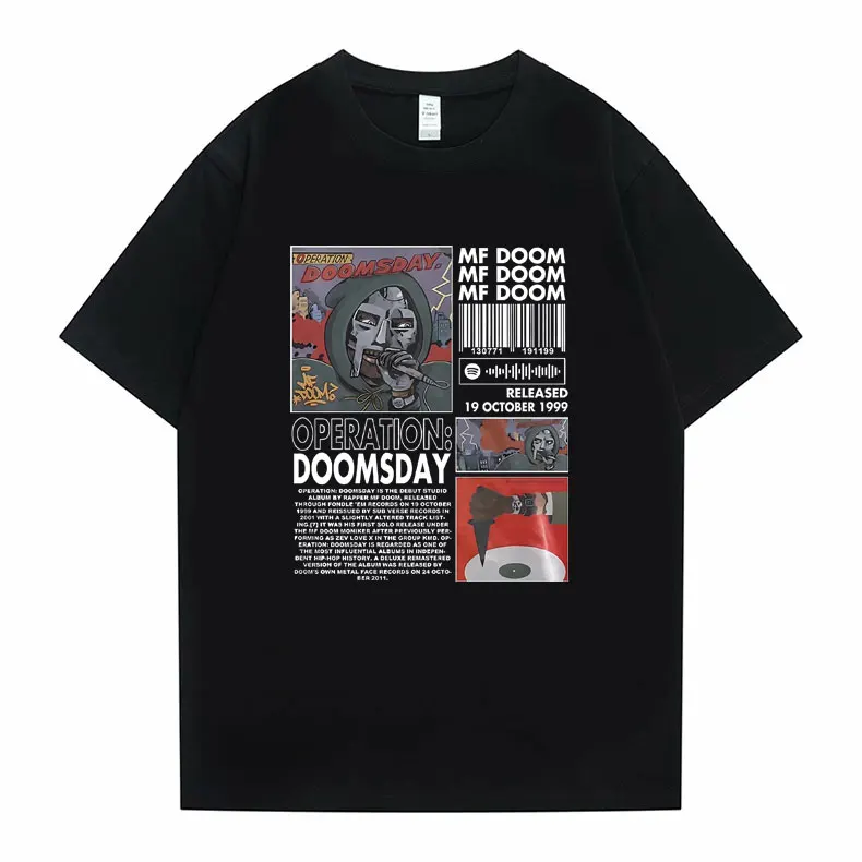 Rapper Mf Doom Hip Hop Oversized Graphic T-shirt Male Cotton Tshirt Man Streetwear Men Women Fashion Trend Short Sleeve T Shirts