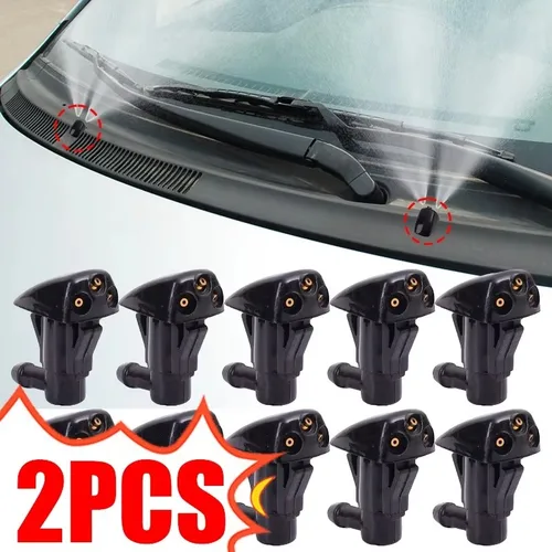 Imagen 2 del producto Boquilla de pulverización para limpiaparabrisas de coche, 2/1 Uds., se adapta a la mayoría de los modelos de coches, boquilla limpiaparabrisas de 3 agujeros, chorro de agua para limpiaparabrisas
