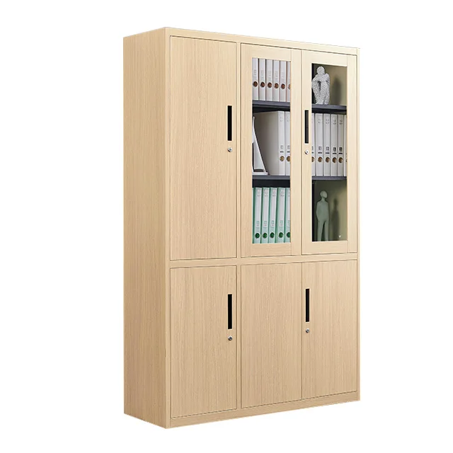 Home Office Furniture Wooden Like 6 Doors Metal Filing Cabinet Iron Steel Storage Clothes Locker