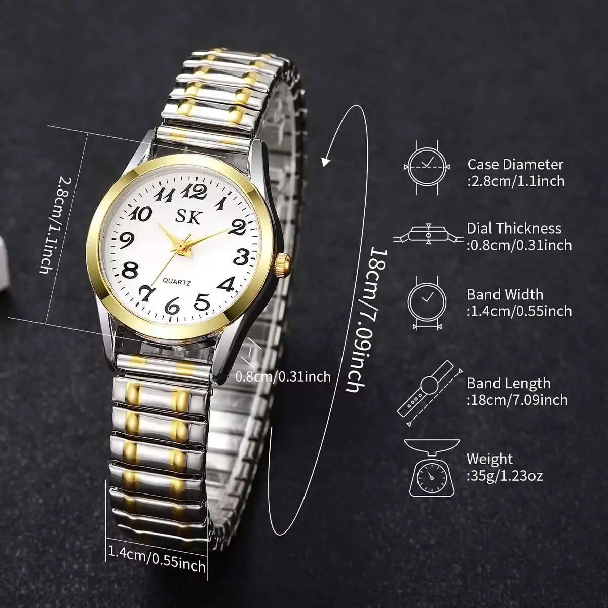 Fashion Small Dial Women Watches Elastic Strap Quartz Watch Reloj Mujer（Without Box） image 6
