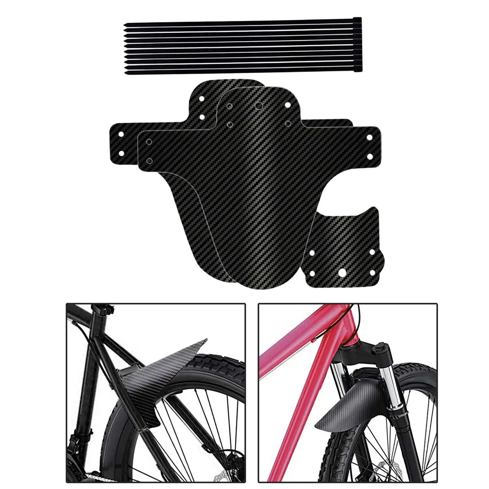 Mountain Bike Front Rear Fenders Set Road Bicycle Mud Guards Spare Parts Portable Bicycle Mudflaps for Road Bikes Accessories