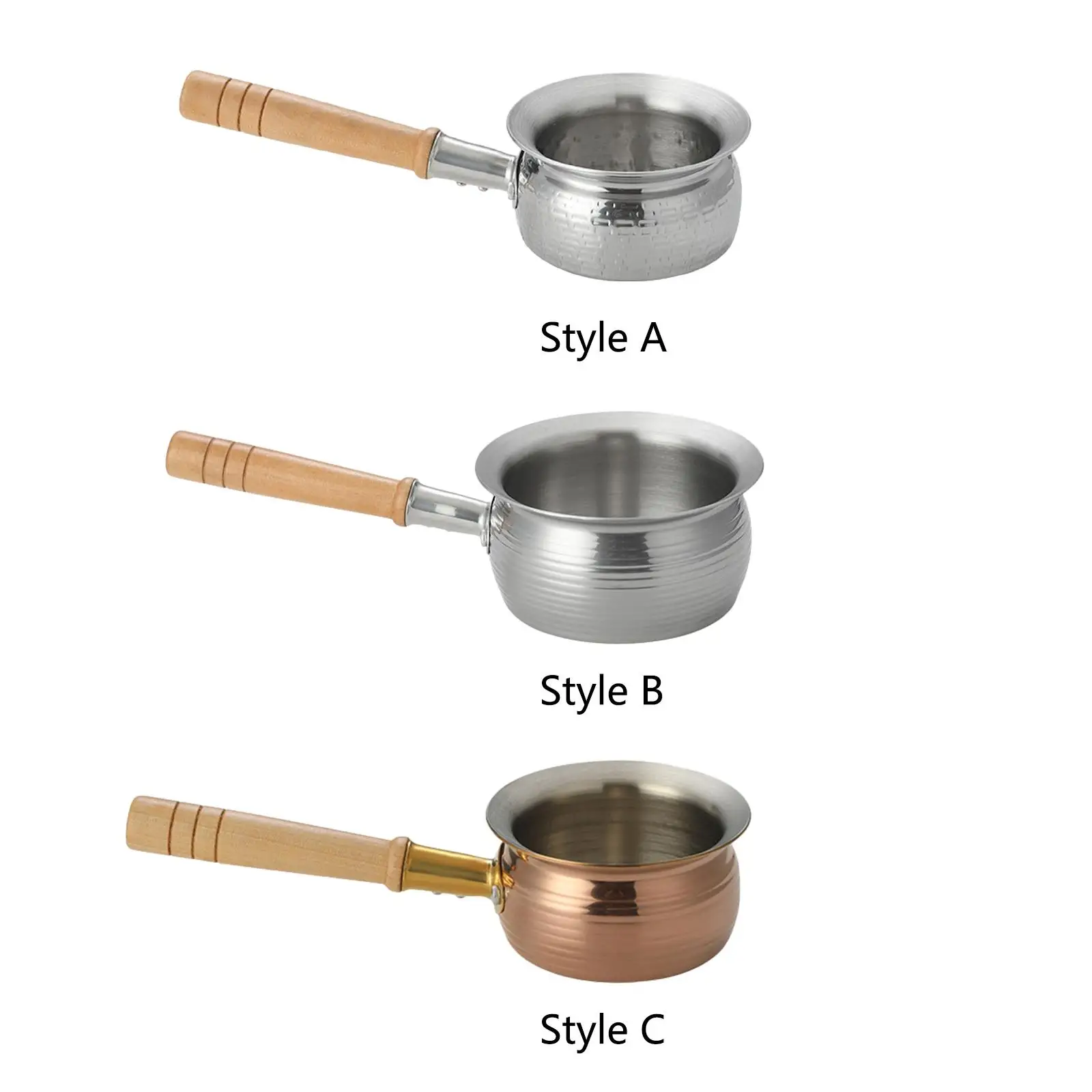 

Saucepan with Wood Handle Milk Noodles Pot Portable Saucepan with Long Wood Handle for Kitchen Hotel Teahouse Home Restaurant
