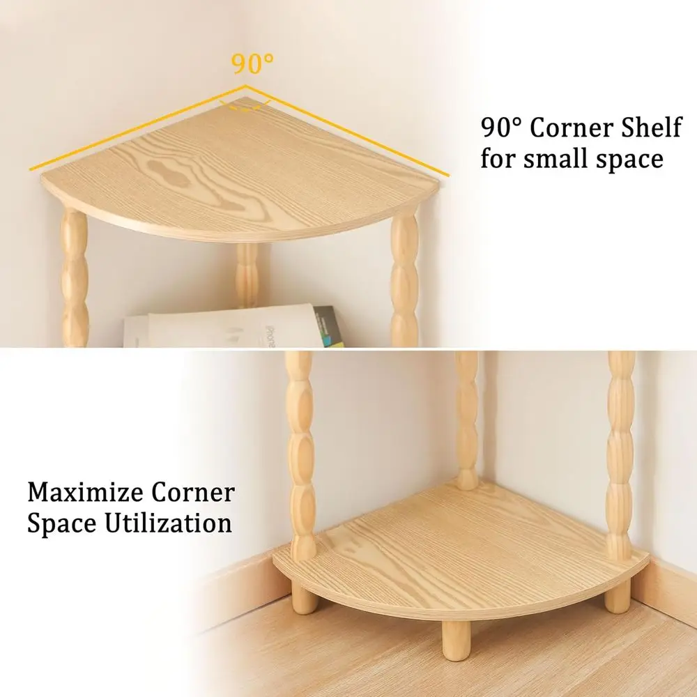 وحدة رفوف زاوية مكونة من 5 طبقات للمساحات المدمجة، حل تخزين حديث لديكور المنزل