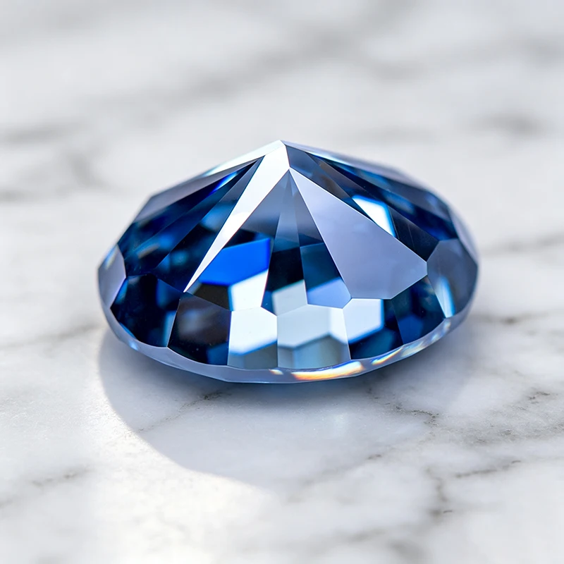 Moissanite Stone Oval Cut Natural Royal Blue Gemstone for DIY Jewelry Making Materials Pass Diamond Tester with Certificate