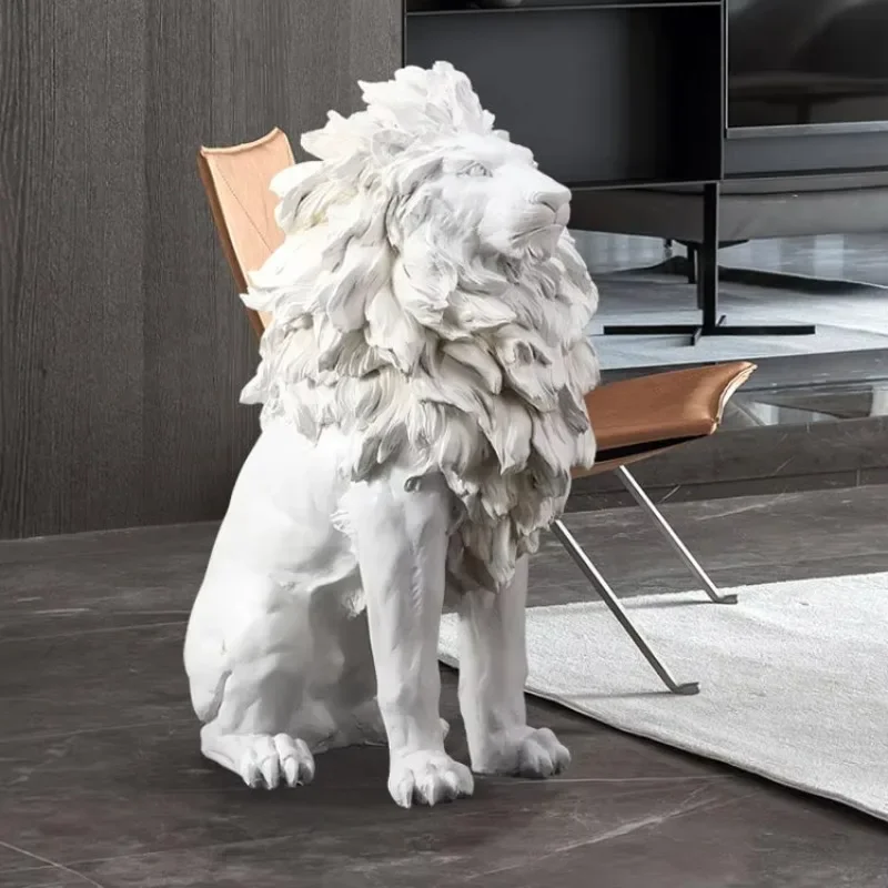 Personalise Life Size Fiberglass Lion Statue  Sitting Lion Sculpture Statue Home Decor