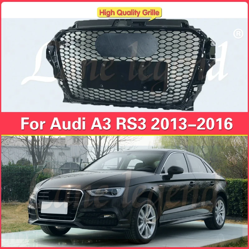 Rejilla de rejilla de panal de abeja para coche Audi, accesorio de estilo hexagonal, parachoques delantero, para Audi A3, 2013, 2014, 2015, 2016,