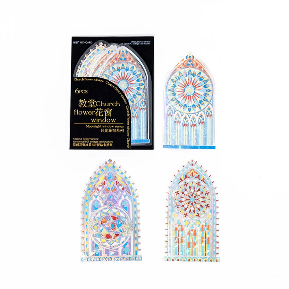 Цветочное окно, церковная наклейка, практичные материалы для коллажей, уникальный и очаровательный дизайн, создайте собственные мечты, изысканный дизайн