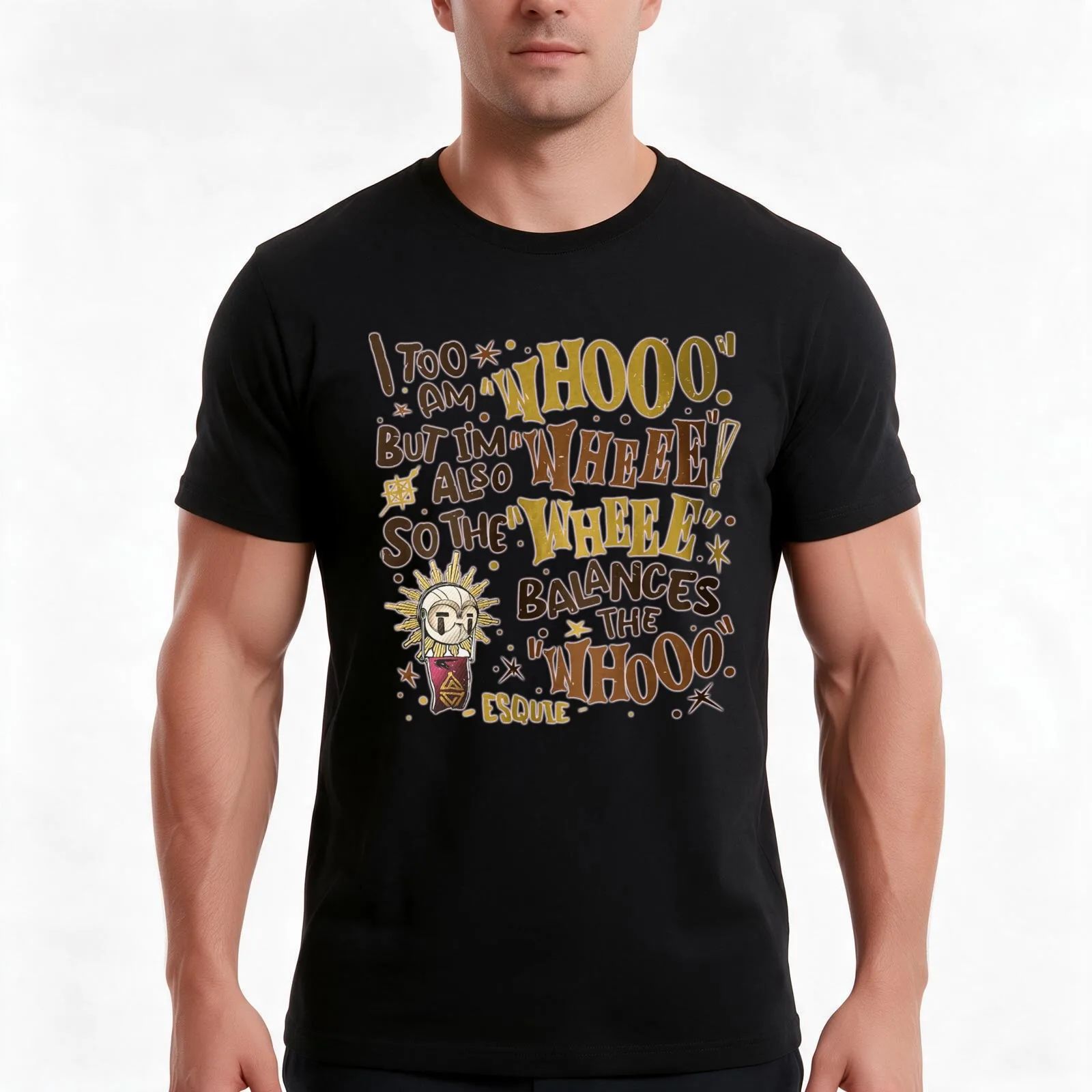 Esquie Clair Obscur Expedition 33 Whooo Wheee T-Shirt, Summer Casual Cotton Tee, Oversized Streetwear Tops, Unisex Men Women