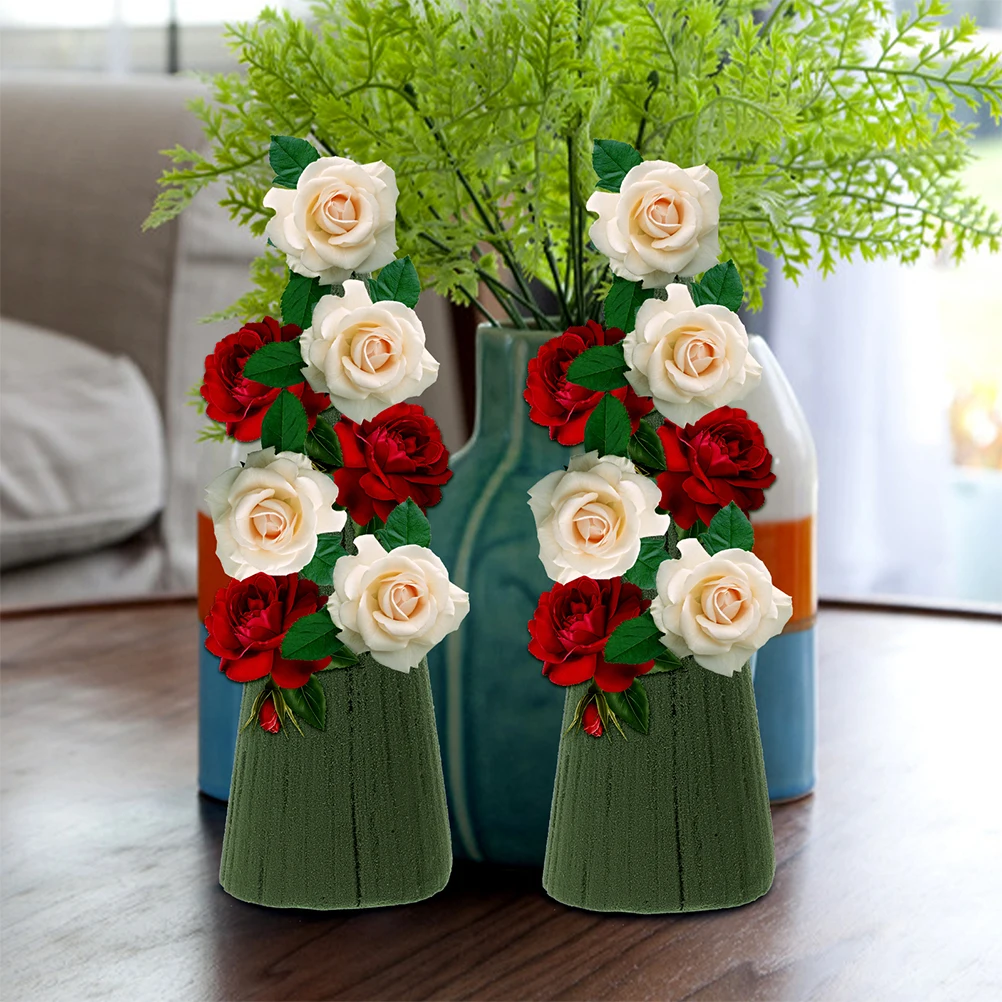 

4pcs Flower Mud 80MM 240MM DIY Arrangement Material Cone Foam Brick Floral Foams Dried Wedding Table Decor Home Garden