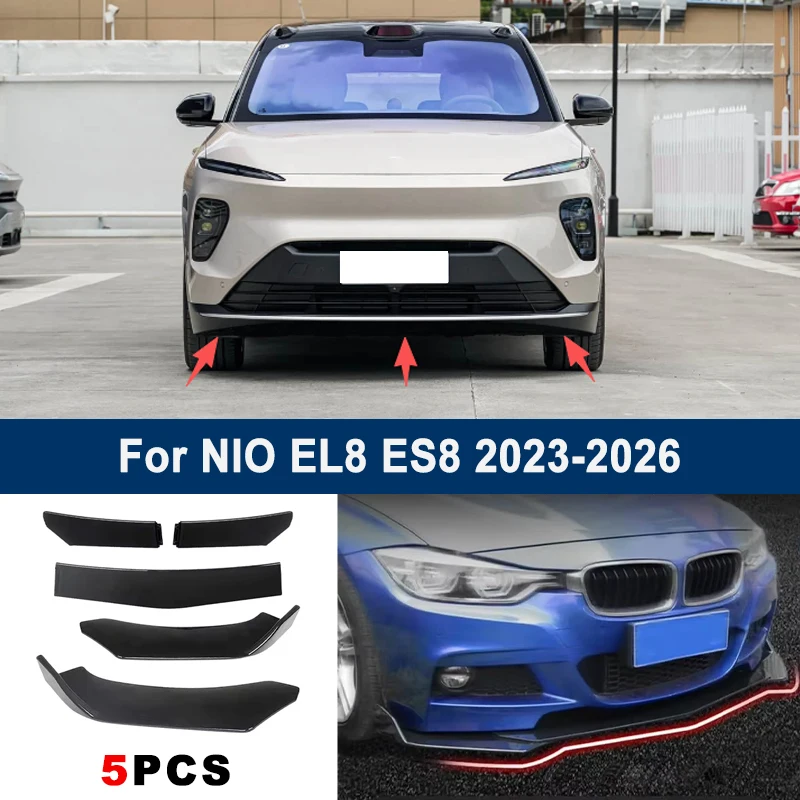 

Регулируемый комплект из 5 секционных сплиттеров переднего бампера для NIO EL8 ES8 2023-2026: спортивный обвес для экстерьера автомобиля