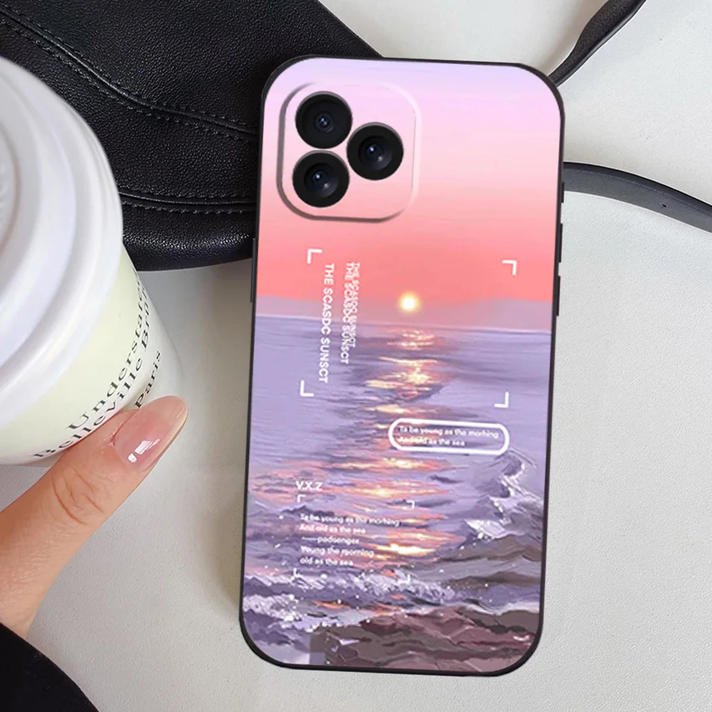 New High-Value Sea Level Seagull Water Phone Case for iPhone 12 11 13 14 15 16 Max Pro Plus Black Soft Silicone Cover