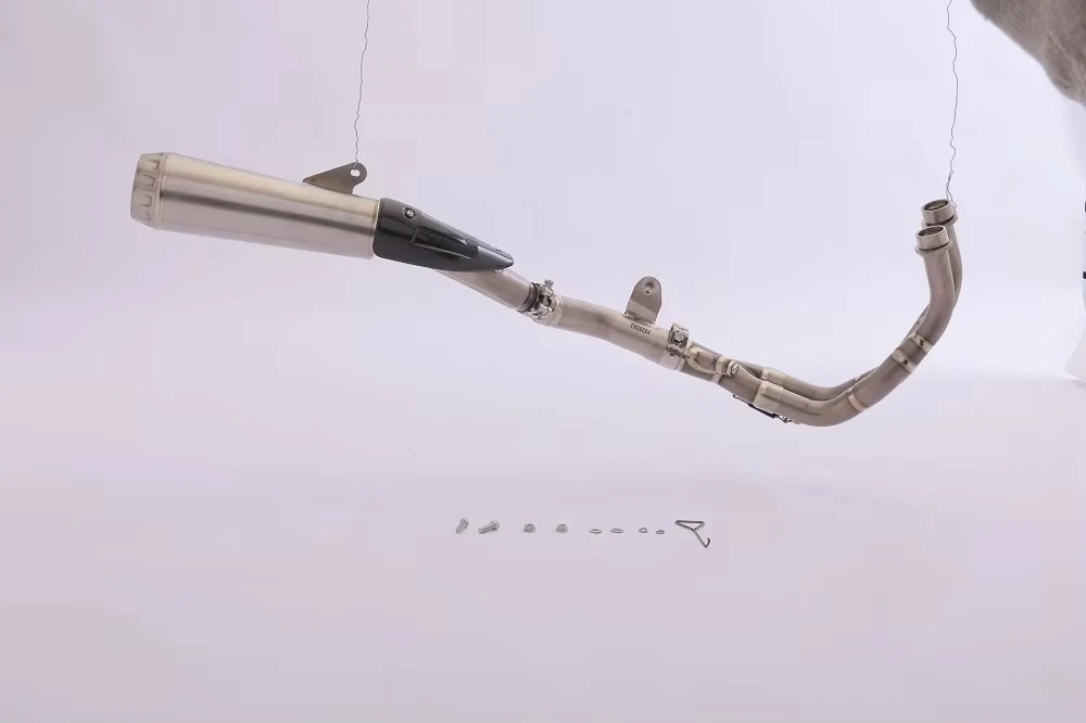 High Performance After Market Titanium Stainless Steel Performance Motorcycle Exhaust Muffler Pipe System For 900cc Naked Bike 2