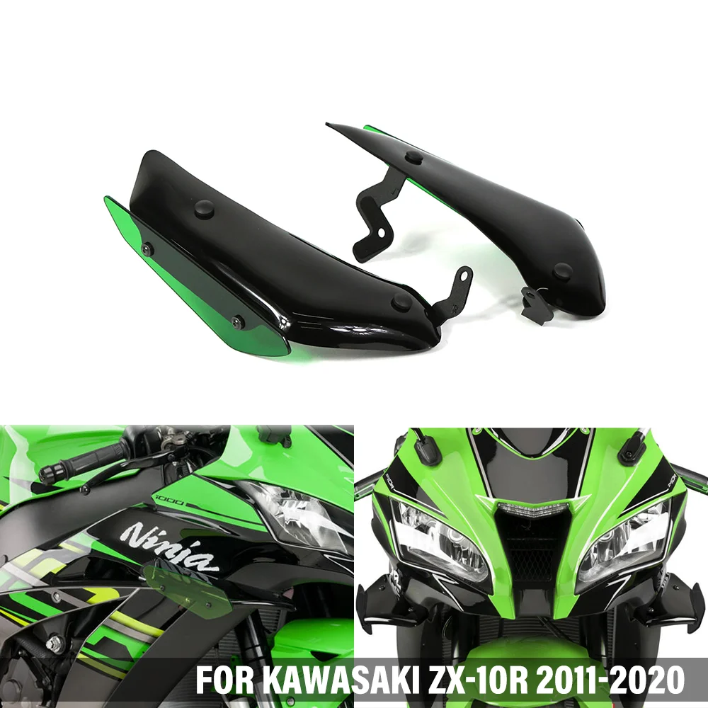 

Motorcycle Aerodynamic Front Wing Fixed Winglet For KAWASAKI NINJA ZX-10R ZX 10R 2011-2021 Wing Front Spoiler Fairing Winglets