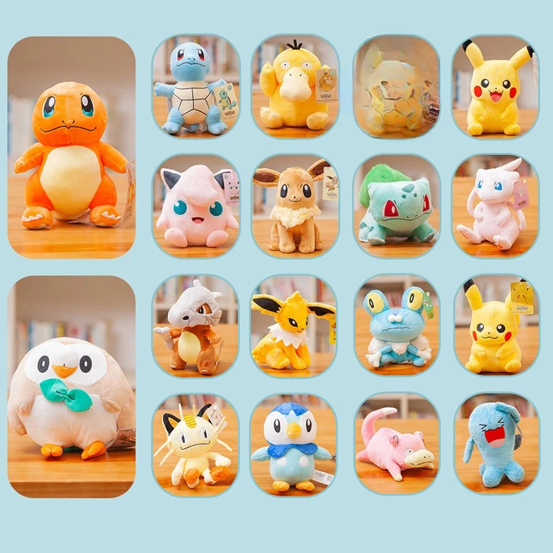 アニメかわいいピカチュウぬいぐるみポケモンヒトカゲゼニガメフシギダネぬいぐるみイーブイスコーバニースノラックスクリスマスギフト