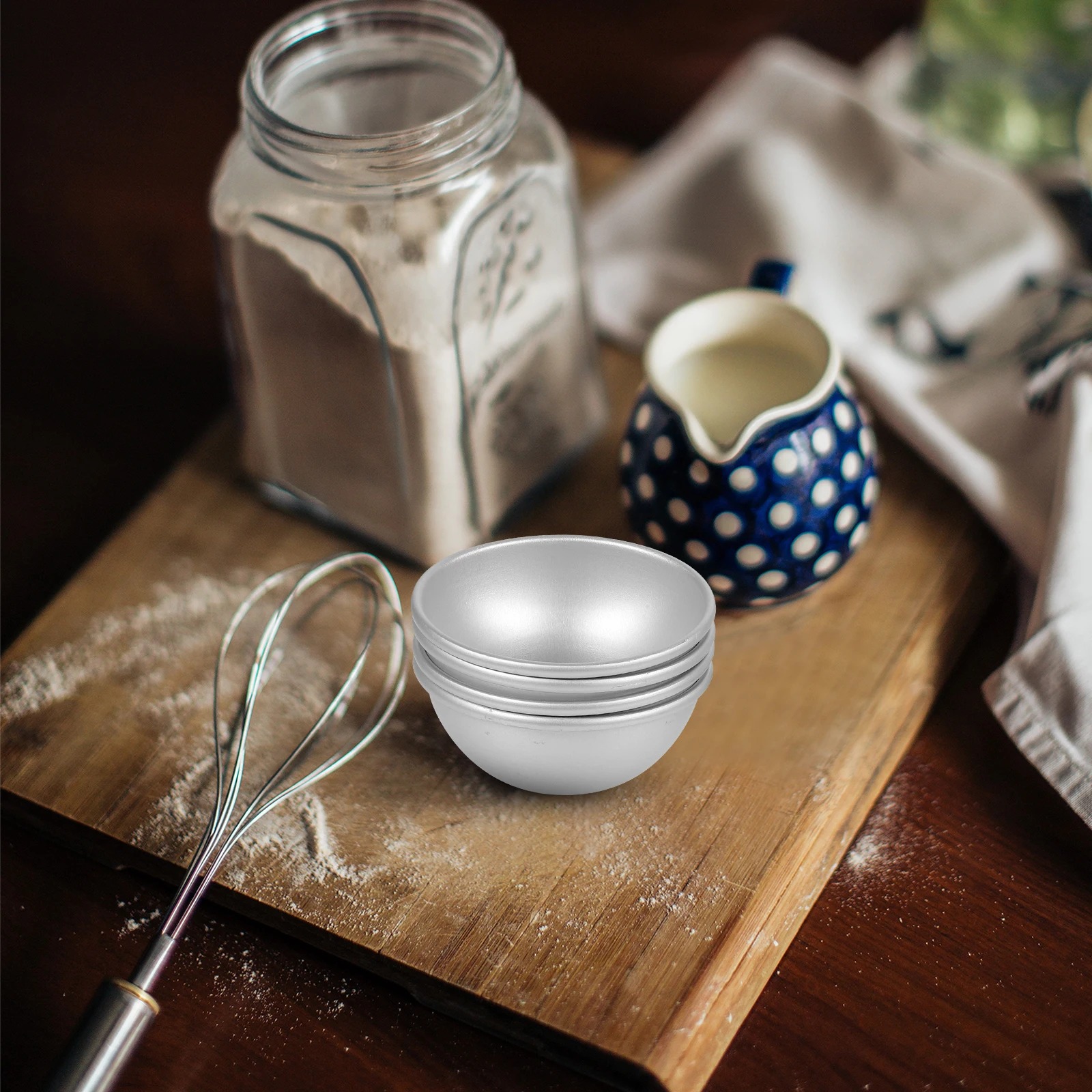 12 Pcs Bath Salt Mold Half Round Ball Shape Bathroom Decor Letter Aluminum Alloy Shaped Molds Baking Tool