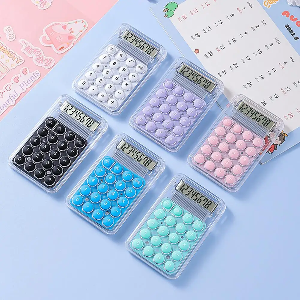 8*5cm Mini Calculator 8 Digit Display Pocket Size Basic Calculator Battery Powered Electronic Calculator School Office Supplies