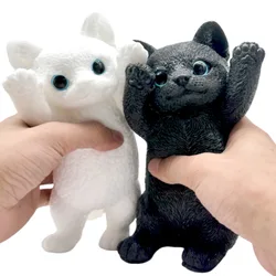 Gato bonito de dibujos animados, divertidos juguetes antiestrés, animales encantadores, Mochi, juguetes blandos, juguetes para aliviar el estrés para niños y adultos, regalo de cumpleaños