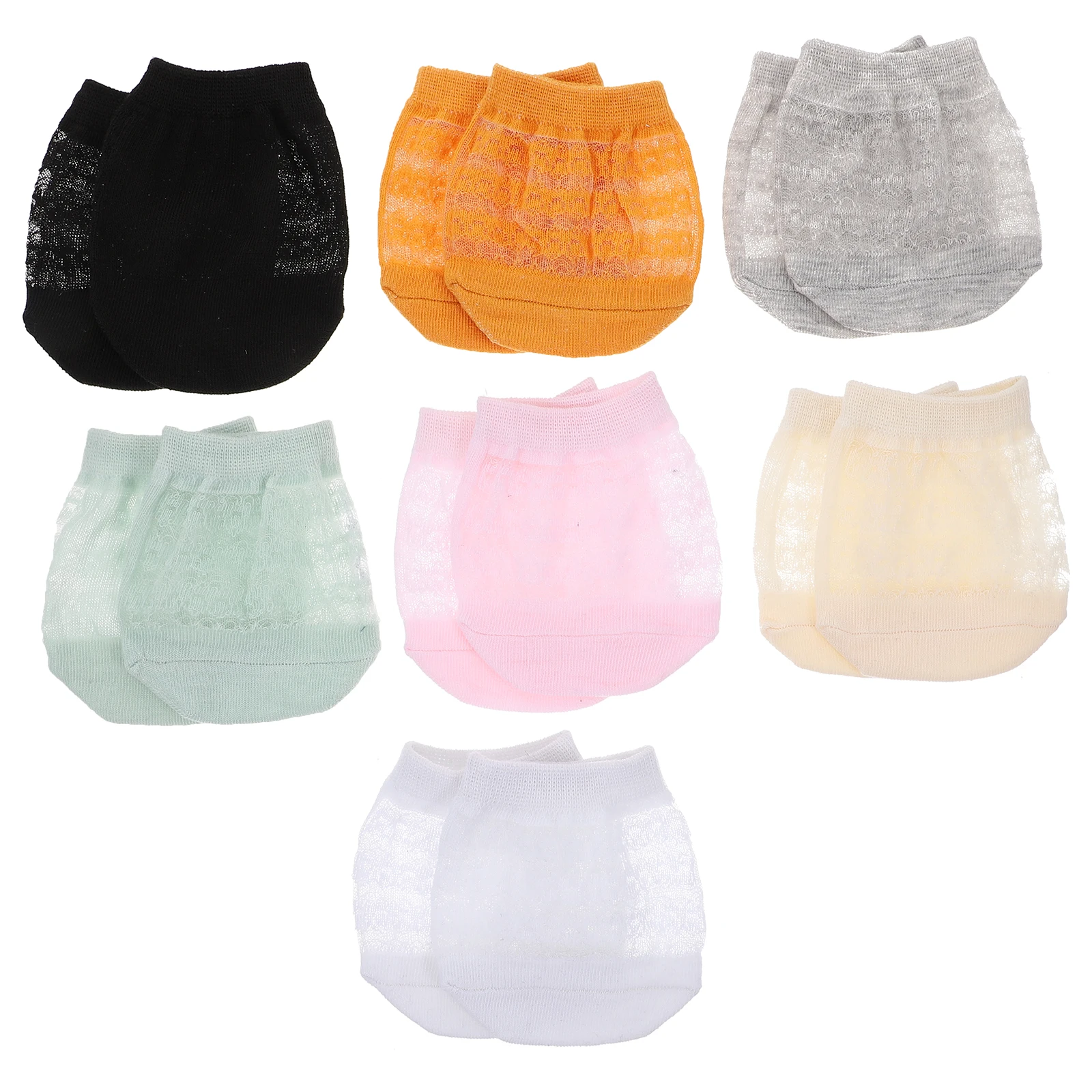 

14pcs Half Socks Forefoot Invisible Breathable Women Men Toe Glass Silk Pattern Non Slip Thin Elastic Fits All Sizes