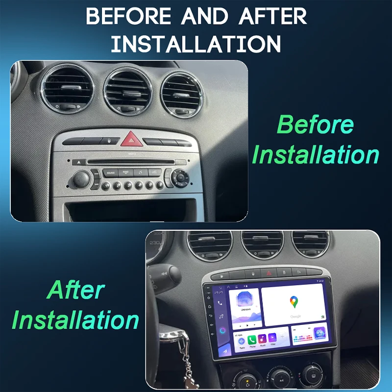 Car Radio Android 16 For Peugeot RCZ 308 SW 2007-2015 408 2012-2020 Wireless CarPlay Android Auto Multimedia Navigation