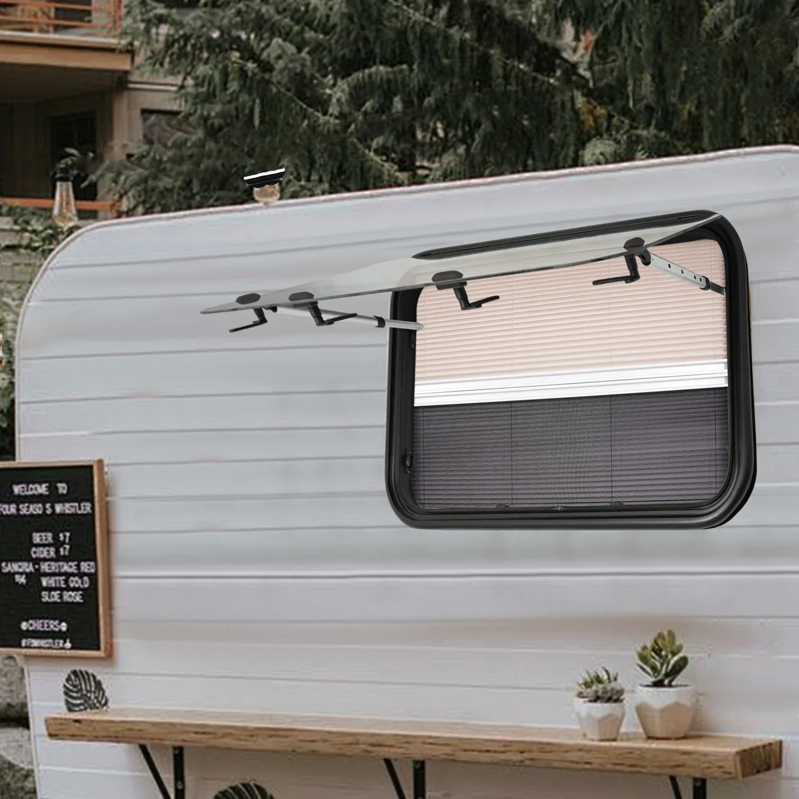 

В, 35,43 дюйма x 21,65 дюйма В, выходное/нажимное/аварийное окно с экраном, ультратолстое закаленное стекло, кемпер для стены толщиной 1,18 дюйма