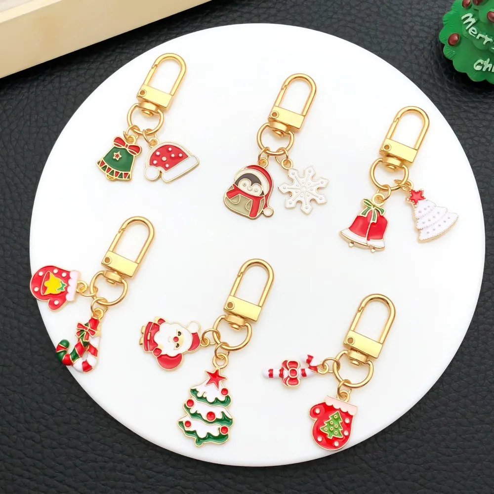 U-shaped Cartoon Christmas Series Cute Santa Claus Keychain Creative Bag Pendant Decoration Holiday Small Gifts Wholesale
