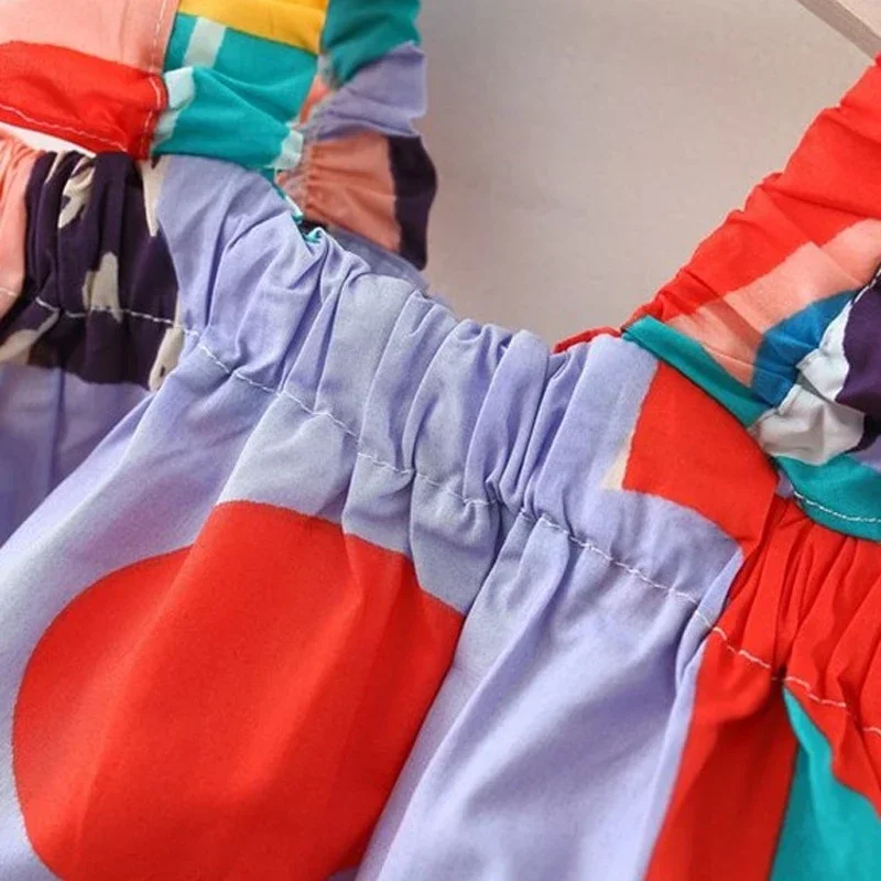 Sommer-Bekleidungssets für Babymädchen: Trägerloses Oberteil mit farblich passender Blumenweste + Lässige Kinderhose – Kleinkinder-Kleidungsanzug – Detail 6