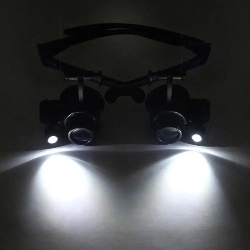 10X 15X 20X 25X Magnifier LED Light Magnifying Glasses Set Jewelry Watchmaker Headband Optical Lens Magnifying Glass Loupe Lupa