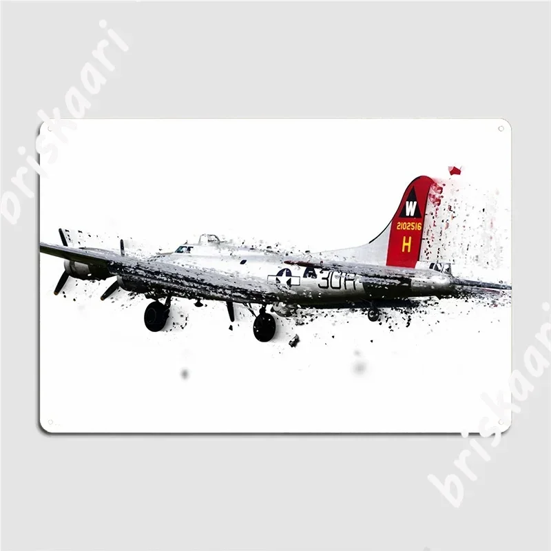 Abstract Shatter Image Of A B-17 Flying Fortress Metal Sign Plates Designing Cave Pub Wall Pub Tin Sign Posters