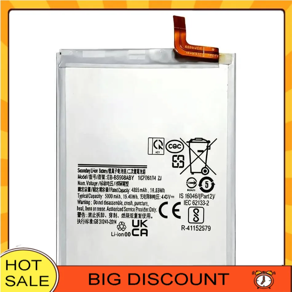 

High Capacity For Samsung Galaxy S22 Ultra S22U S22ultra Mobile Phone Battery EB-BS908ABY 5000Mah