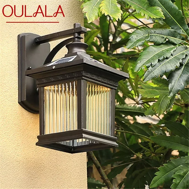 

OULALA Solar Wall Light Fixture Outdoor Modern LED Waterproof Patio Lighting For Porch Balcony Courtyard Villa Aisle