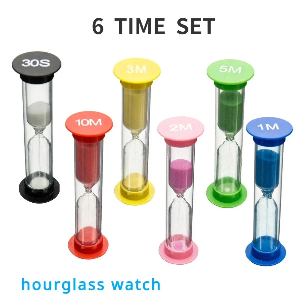 1/6pcs Sand Clock Colorful Hourglass Timer 0.5/1/2/3/5/10 Hour Glass Minutes Kitchen Kids Room Clocks Home Decor Garden Watch
