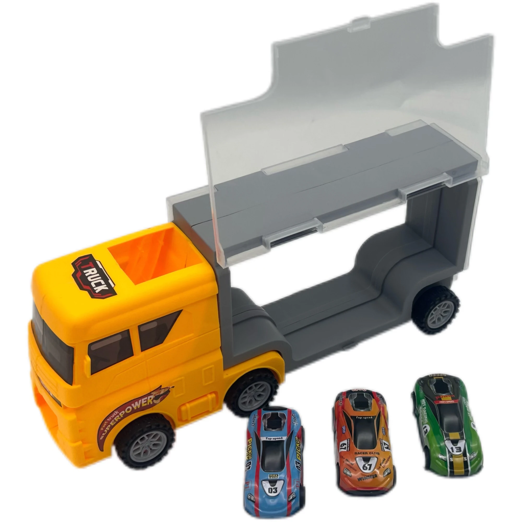 2024 Hot Selling Toy Truck Carried 3 Car Super Simulation Built In Car Outdoor Toy For Parent Kids Interaction Christmas Gifts