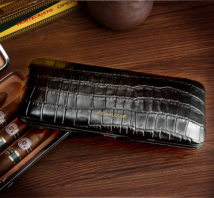 Light and Thin Cedar Wood Case Cover, First Layer Cowhide, Convenient Business Trip, Moisturizing Leather Case, New 5 Cigars