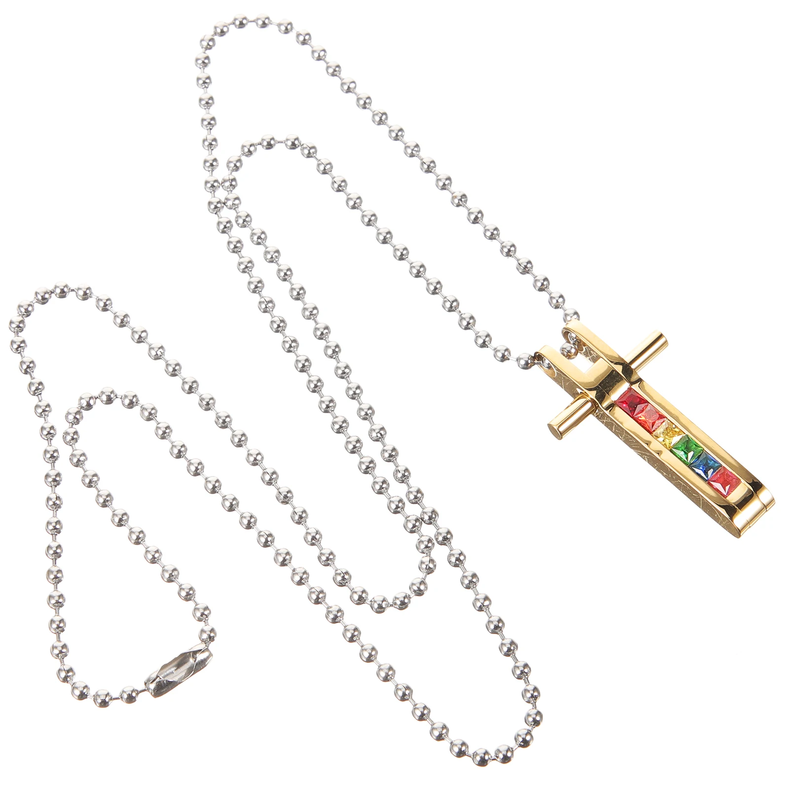 

-set Pendant Necklace Cross Pride Titanium Steel Unisex Male 7 Colors Fashion Elegant Christmas