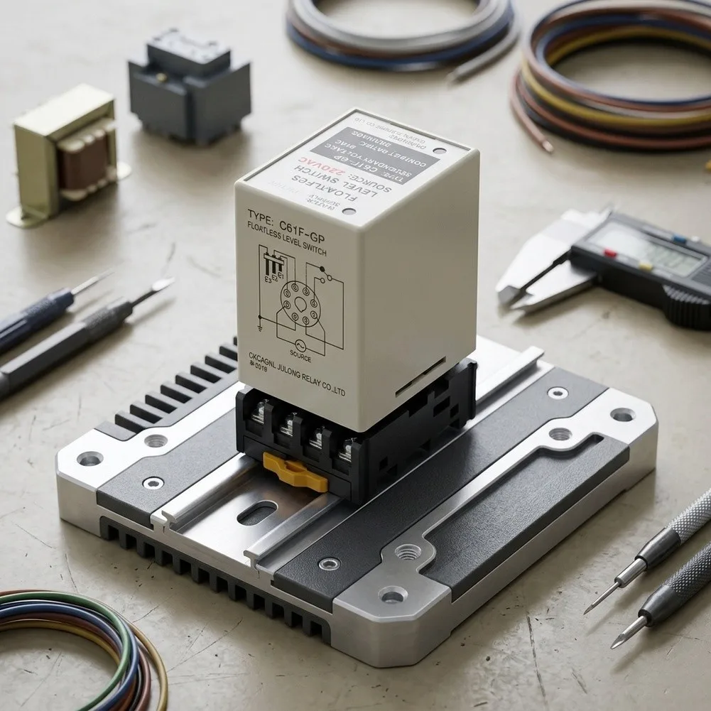 Automatic Water Level Relay For C61F-GP Controller 220V 8-Pin Floatless Liquid Sensor Switch Pump Control Device For Test Tool